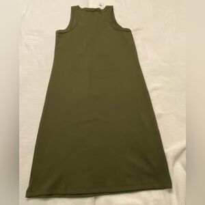 Kids Olive Green Sleeveless Dress